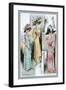 Le Bon Ton: A Trio in Pastels and Hats-null-Framed Art Print