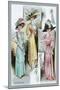 Le Bon Ton: A Trio in Pastels and Hats-null-Mounted Art Print