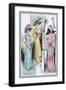 Le Bon Ton: A Trio in Pastels and Hats-null-Framed Art Print