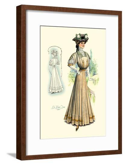 Le Bon Ton: Lady in Stripes--Framed Art Print