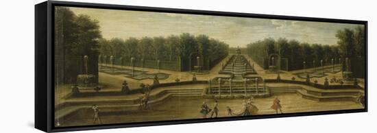 Le Bosquet du Théâtre d'Eau dans les jardins de Versailles au début du 18ème siècle-null-Framed Stretched Canvas