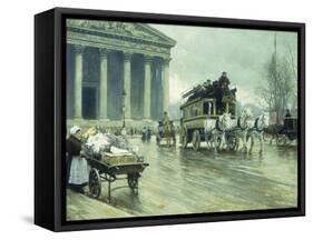 Le Boulevard a La Madeleine, Paris-Paul Fischer-Framed Stretched Canvas