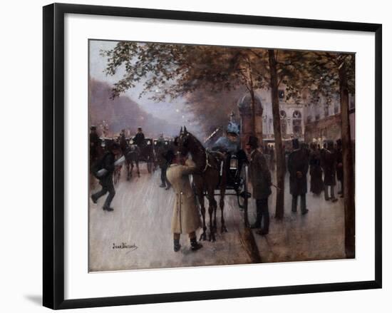 Le Boulevard des Capucines, devant le café Napolitain-Jean Béraud-Framed Giclee Print