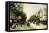 Le Boulevard Des Italiens-Edmond Georges Grandjean-Framed Stretched Canvas