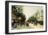 Le Boulevard Des Italiens-Edmond Georges Grandjean-Framed Giclee Print