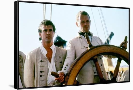 Le Bounty by Roger Donaldson with Mel Gibson and Anthony Hopkins, 1984 (photo)-null-Framed Stretched Canvas