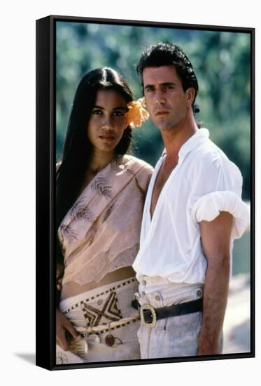 Le Bounty by Roger Donaldson with Wi Kuki Kaa and Mel Gibson, 1984 (photo)-null-Framed Stretched Canvas