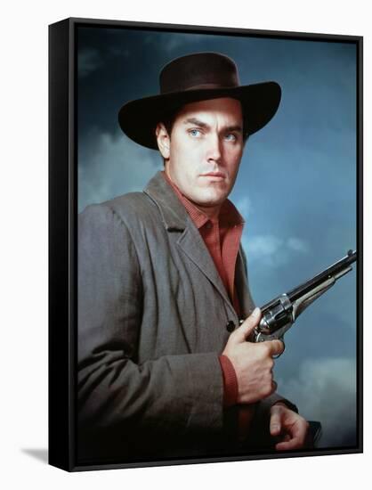 Le Brigand bien Aime THE TRUE STORY OF JESSE JAMES by NicholasRay with Jeffrey Hunter, 1957 (photo)-null-Framed Stretched Canvas