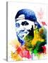 Le Bron James Watercolor-Jack Hunter-Stretched Canvas