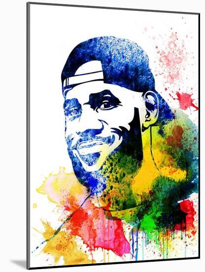 Le Bron James Watercolor-Jack Hunter-Mounted Art Print