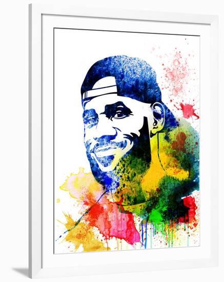 Le Bron James Watercolor-Jack Hunter-Framed Art Print