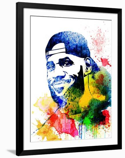 Le Bron James Watercolor-Jack Hunter-Framed Art Print