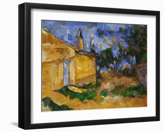 Le Cabanon de Jourdan-The cottage of M. Jourdan, 1906-Paul Cezanne-Framed Giclee Print