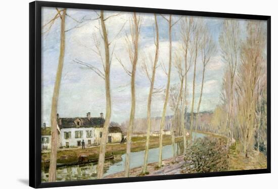 Le canal du Loing The Loing's Canal. Date/Period: 1892. Painting. Oil on canvas. Height: 730 mm ...-Alfred Sisley-Framed Poster