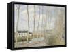 Le canal du Loing-Alfred Sisley-Framed Stretched Canvas