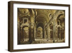 Le cardinal Malchior de Polignac visite Saint-Pierre-de-Rome-Giovanni Paolo Pannini-Framed Giclee Print