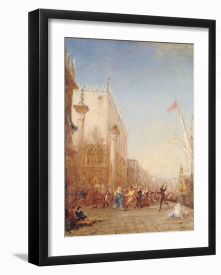 Le carnaval à Venise, quai des Esclavons-Félix Ziem-Framed Giclee Print