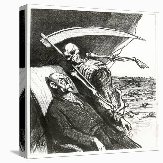 Le Cauchemar De Bismarck: La Mort: 'Merci', Bismarck's Nightmare, 1870-Honore Daumier-Stretched Canvas
