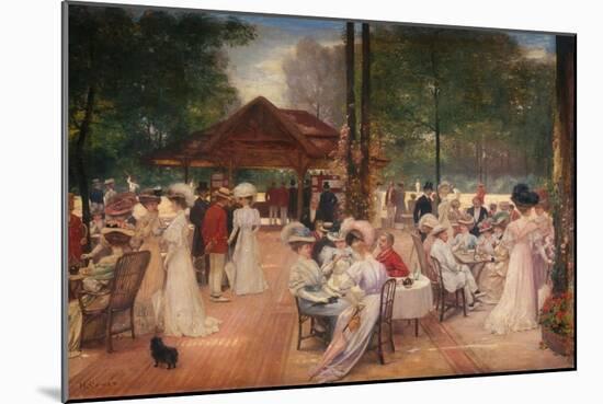 Le Cercle de l'Ile de Puteaux (au centre, Madame Gervex, vêtue de bleu en face du vicomte de Janzé-Henri Gervex-Mounted Giclee Print