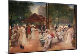 Le Cercle de l'Ile de Puteaux (au centre, Madame Gervex, vêtue de bleu en face du vicomte de Janzé-Henri Gervex-Mounted Giclee Print