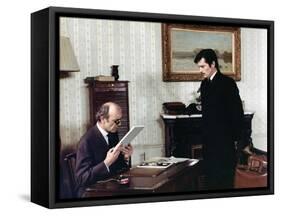 Le Cercle Rouge The red circle by Jean-Pierre Melville with Paul Crauchet, Alain Delon, 1970 (photo-null-Framed Stretched Canvas