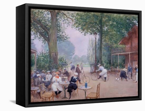 Le Châlet du cycle au Bois de Boulogne-Jean Béraud-Framed Stretched Canvas