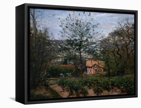 Le chalet, la Maison Rose-Camille Pissarro-Framed Stretched Canvas