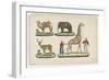 Le chameau, l'éléphant, le daim, la girafe-null-Framed Giclee Print