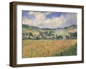 Le champ des coquelicots (environs de Giverny).-Claude Monet-Framed Giclee Print