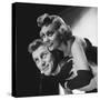 LE CHAMPION by MarkRobson with Kirk Douglas and Marilyn Maxwell, 1949 (b/w photo)-null-Stretched Canvas