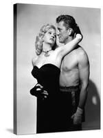 LE CHAMPION by MarkRobson with Kirk Douglas and Marilyn Maxwell, 1949 (b/w photo)-null-Stretched Canvas