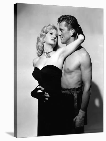 LE CHAMPION by MarkRobson with Kirk Douglas and Marilyn Maxwell, 1949 (b/w photo)-null-Stretched Canvas