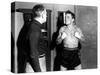 LE CHAMPION by MarkRobson with Paul Stewart and Kirk Douglas, 1949 (b/w photo)-null-Stretched Canvas