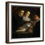 Le Changeur D'argent Orazio Lago, Son Epouse Et Un Client - the Money-Changer Orazio Lago, His Wife-Leandro Da Ponte Bassano-Framed Giclee Print