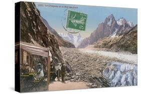 Le Chapeau and the Mer de Glace in the Alps. Postcard Sent in 1913-French Photographer-Stretched Canvas