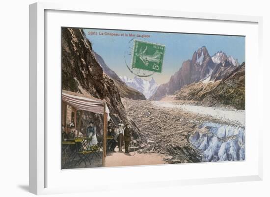 Le Chapeau and the Mer de Glace in the Alps. Postcard Sent in 1913-French Photographer-Framed Giclee Print