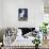 Le Chat Blanc-Artpoptart-Framed Stretched Canvas displayed on a wall