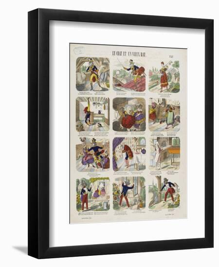 Le chat et le vieux rat-null-Framed Premium Giclee Print