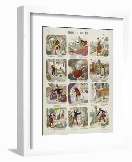 Le chat et le vieux rat-null-Framed Premium Giclee Print