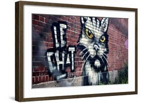 Le Chat Graffiti Montreal Canada-null-Framed Photo