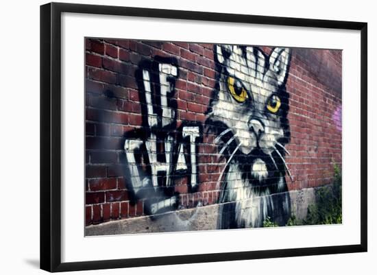 Le Chat Graffiti Montreal Canada-null-Framed Photo