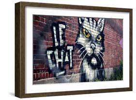 Le Chat Graffiti Montreal Canada-null-Framed Photo