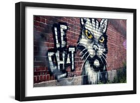 Le Chat Graffiti Montreal Canada-null-Framed Photo