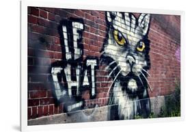 Le Chat Graffiti Montreal Canada-null-Framed Photo