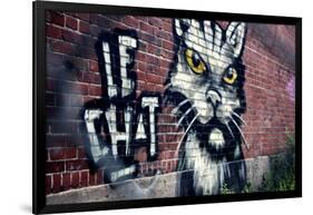 Le Chat Graffiti Montreal Canada-null-Framed Photo