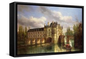 Le Chateau De Chenonceau, 1843-Pierre Justin Ouvrie-Framed Stretched Canvas