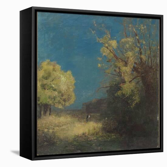 Le chemin à Peyrelebade-Odilon Redon-Framed Stretched Canvas