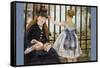 Le Chemin De Fer-Edouard Manet-Framed Stretched Canvas