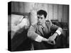 Le chemin des ecoliers by Michel Boisrond with Alain Delon, 1959 (b/w photo)-null-Stretched Canvas