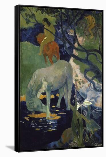 Le Cheval Blanc-Paul Gauguin-Framed Stretched Canvas